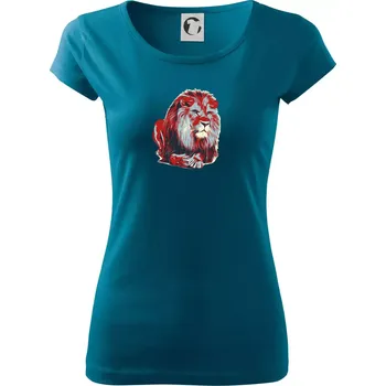 Dámské tričko Lev vintage - Dámské triko Pure - XS ( Petrolejová )