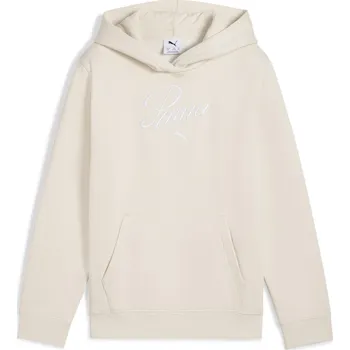 Chlapecká mikina PUMA Dětská běh rukáv fleece Essentials Script PUMA 9 LET BÉŽOVÁ|BÍLÁ