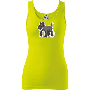 Dámské tričko Knírač samolepka - Dámské tílko - XL ( Limetková )