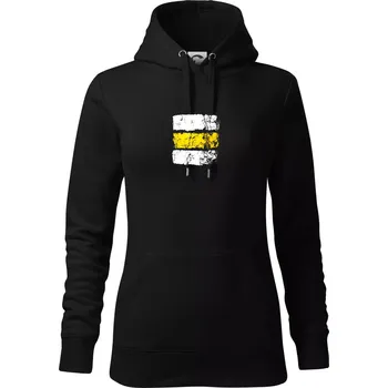 Dámská mikina Turistická značka - žlutá - Mikina dámská Cape s kapucí - XL ( Černá )