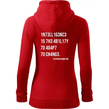 Dámská mikina Test inteligence - Stephen Hawking - Dámská mikina trendy zipper s kapucí - M ( Červená )