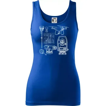 Dámské tričko Geodet teodolit dron - Dámské tílko - XS ( Královská modrá )