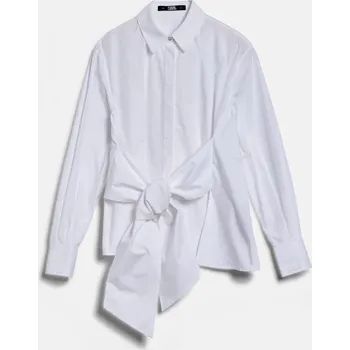 Dámské oblečení KOŠILE KARL LAGERFELD WAIST WRAP POPLIN SHIRT WHITE