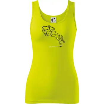 Dámské tričko Jízda na koni jedním tahem - Dámské tílko - 2XL ( Limetková )