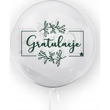 Balónek Foliový BALÓNEK CLEAR barva ZELENÁ nápis GRATULUJEME
