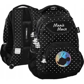 Školní batoh Školní batoh BeUniq Minnie Mouse s více přihrádkami, černý, 20 l