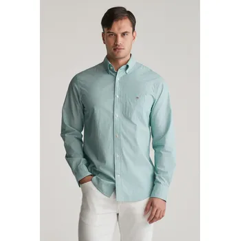 Pánská košile KOŠILE GANT REG DOBBY DOT STRIPE SHIRT DEEP GREEN