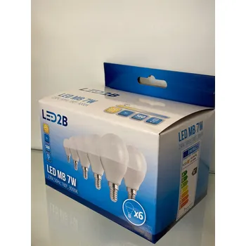Žárovka Sada x6 LED žárovka kulatá E14 7W teplá bílá 3000K