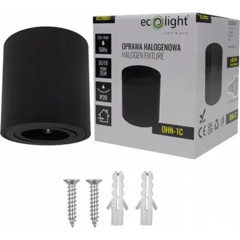 Stropní svítidlo přisazené Ecolight 35 W GU10 8,4 cm černé