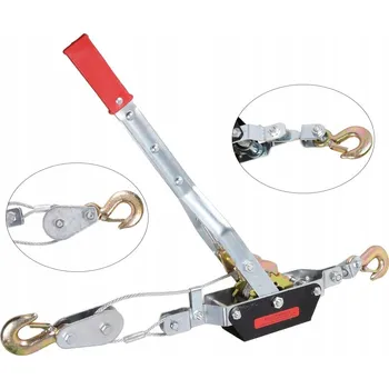 LANOVÝ ZVEDÁK RUČNÍ NAVIJÁK 2T 2 HÁKY NAPÍNÁK 2000KG OCELOVÝ