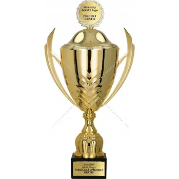 Impozantní lesklý zlatý pohár s víkem 50 cm + GRAVÍROVÁNÍ DÁREK