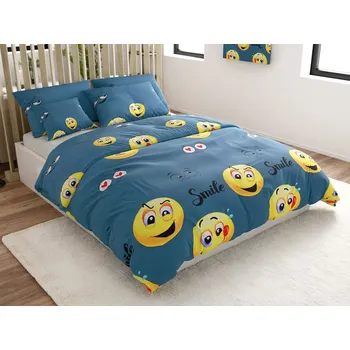 Povlečení z mikrovlákna MLSNÝ SMAJLÍK šedé Rozměr povlečení: 70 x 90 cm | 140 x 220 cm, 140x200 / 70x90 cm, 140x220 / 70x90 cm, 200x220 + 2 polštáře 70x90 cm