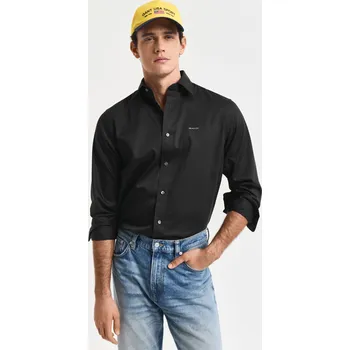 Pánská košile KOŠILE GANT REG SATEEN SHIRT BLACK