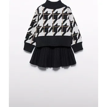 Dívčí šaty Abel & Lula dívčí tweedová sukně se svetříkem 5545 - 54 Velikost: 104