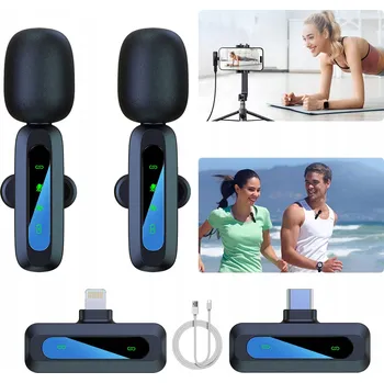 Mikrofon Bezdrátový kravatový mikrofon Fifine M8 Mikroport Dvojitý 2.4GHz USB-C