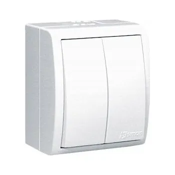 vypínač Dvojitý vypínač klasický Kontakt-simon bílý AQW5L/11