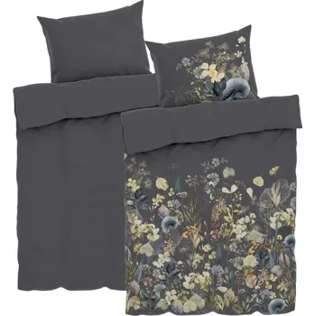 Povlečení LIVARNO home Sada saténového ložního povlečení, 140 x 200 cm, 70 x 90 cm, tmavě modrá, 2dílná