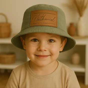 Klobouk Klobouček s gravírováním JMÉNA, pro děti Barva: Béžová, Velikost: 1-1,5 roku (45-48 cm)