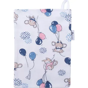 ESITO | Žínka bavlna úplet Jersey Myšky - růžová / 19 x 14 cm