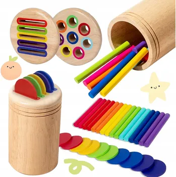 Dřevěná hračka Dřevěný třídič pro učení barev Hračka Montessori dovednostní hra