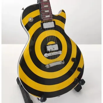 Elektrická kytara Miniatura kytary Music Legends PPT-MK050 Zakk Wylde Gibson Les Paul Bullseye Yellow