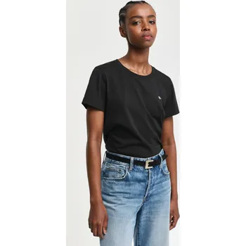 Dámské tričko TRIČKO GANT REG SHIELD SS T-SHIRT BLACK