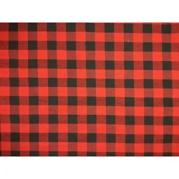 Bavlněná česká látka šíře 160cm - Kostka černá a červená 2cm (50cm)
