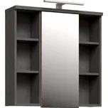 CANELU koupelnová horní skříňka se zrcadlem a osvětlením,tm.šedý beton/old-wood vintage,5 let záruka + vyzvednutí ZDARMA