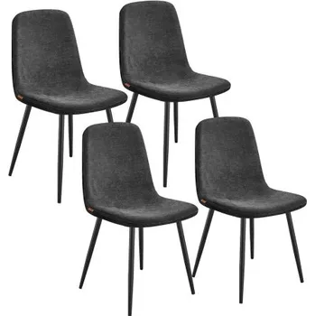Jídelní židle Set čtyř jídelních židlí tmavě šedý (4 ks)