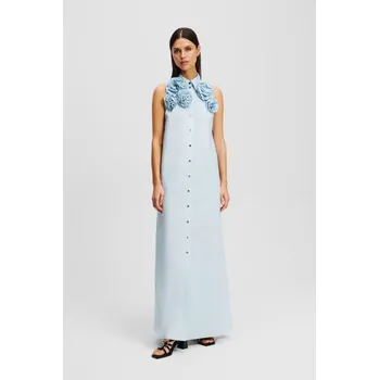 Dámské šaty ŠATY KARL LAGERFELD FLOWER SHIRT DRESS KENTUCKY BLUE