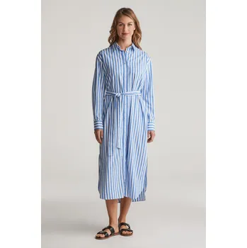 Dámské šaty ŠATY GANT REL STRIPED POPLIN SHIRT DRESS WHITE
