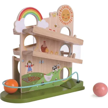Dřevěná hračka 2Kids Toys Kuličková dráha Štastná farma