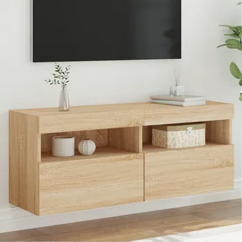 Nábytek vidaXL Nástěnná TV skříňka s LED osvětlením dub sonoma 100x30x40 cm