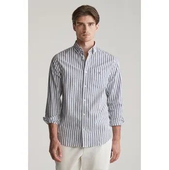 Pánská košile KOŠILE GANT REG CLASSIC POPLIN STRIPE SHIRT WHITE