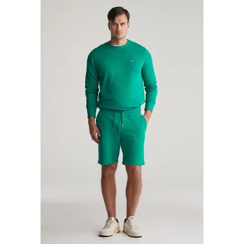 Pánské kraťasy TEPLÁKOVÉ ŠORTKY GANT REG SHIELD SWEAT SHORTS DEEP GREEN