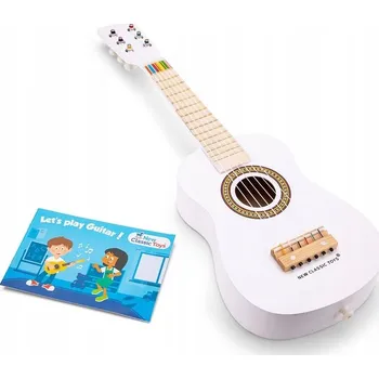 Dřevěná hračka NEW CLASSIC TOYS DŘEVĚNÁ KYTARA BÍLÁ