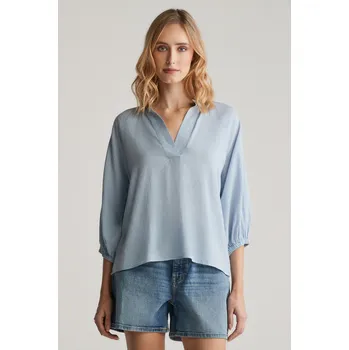 Dámská košile HALENKA GANT LINEN SS BLOUSE LIGHT BLUE