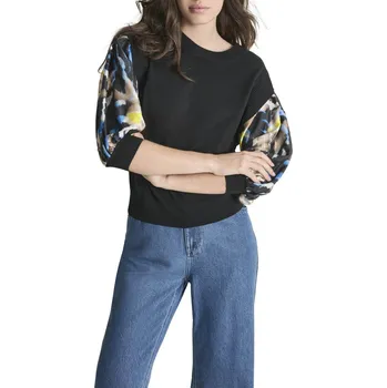 Dámský svetr SVETR DKNY 3/4 SLV PRNTD SCRF T BK/ABST TIGER