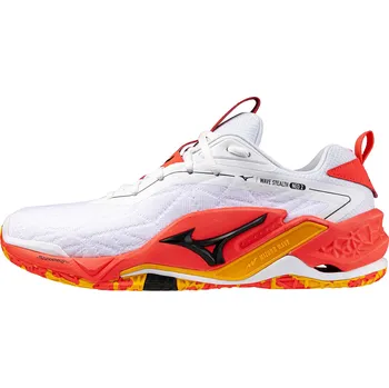 Pánská obuv Pánská sálová obuv Mizuno Wave Stealth Neo 2 White/Fiery Coral 2/Citrus EUR 48,5