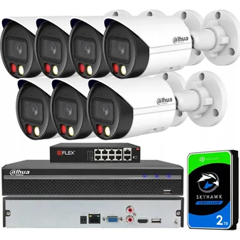 Bezpečnostní kamera Sada IP PoE monitoringu 4MPx s 7 kamerami DAHUA WizSense s AI analýzou