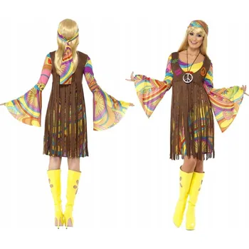 Karnevalový kostým Kostým Hipísačka Groovy Lady, hipísácký kostým, květinové děti, velikost M