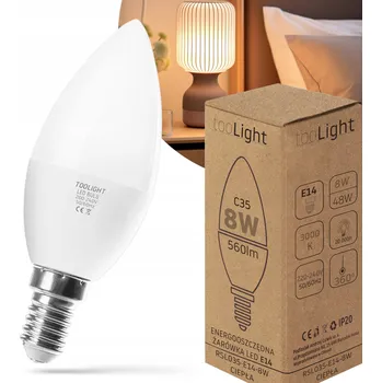Žárovka LED ŽÁROVKA E14 8W TEPLÁ BARVA 3000K SVÍČKA C35 TOOLIGHT RSL035-E14-8W