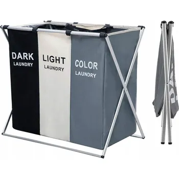Koš na prádlo VOLNĚ STOJÍCÍ KOŠ NA PRÁDLO PRO SEGREGACI PRANÍ 3v1 3 KOMORY