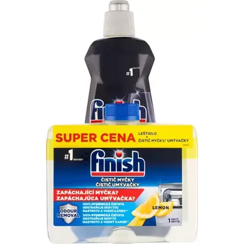 Čistič myček Finish Čistič myčky Lemon + leštidlo na nádobí Regular 650 ml