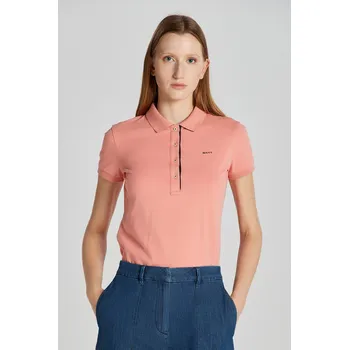 Dámská košile POLOKOŠILE GANT CONTRAST COLLAR SS PIQUE POLO PEACHY PINK