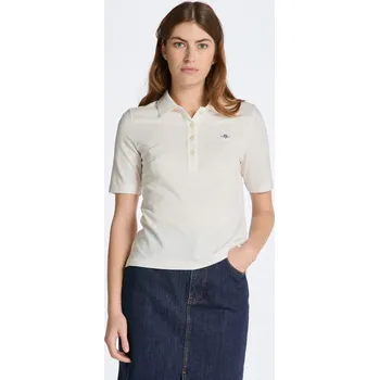 Dámská košile POLOKOŠILE GANT SLIM SHIELD SS PIQUE POLO EGGSHELL