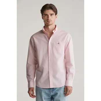 Pánská košile KOŠILE GANT REG DOBBY DOT STRIPE SHIRT GERANIUM PINK