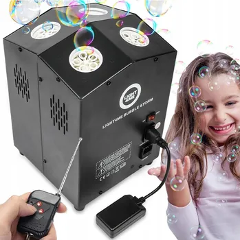 Bublifuk Výrobník mýdlových bublin stroj na bubliny Light4Me Bubble Storm + dálkové ovládání