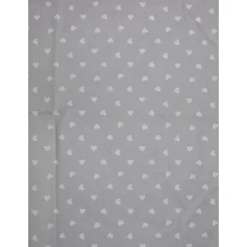 Bavlněná česká látka šíře 160cm - Bílé srdíčko na šedé (50cm)
