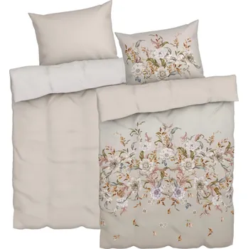 Povlečení LIVARNO home Sada saténového ložního povlečení, 140 x 200 cm, 70 x 90 cm, béžová, 2dílná